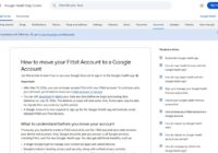Google Health Help Center article on moving a Fitbit account to Google