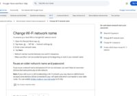Google Home and Nest Help steps for changing a Wi-Fi network name