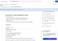 Google Play Help page on using Play Points on Google Play Games on PC