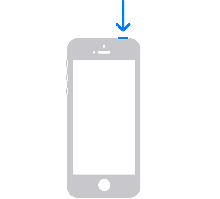 Hard reset iPhone 4s with the top button on the phone