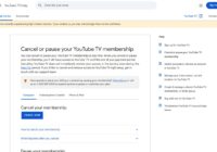 Help page for cancelling or pausing a YouTube TV membership with Cancel Now