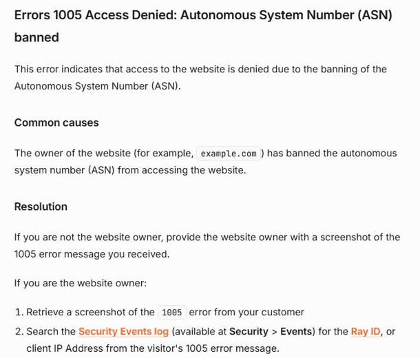 How to Fix Error 1005 “Access Denied” When Visiting Websites