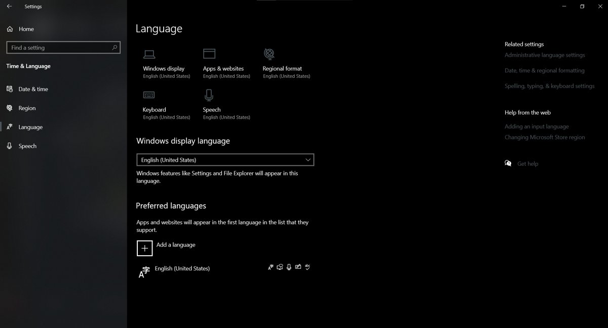 How to change Date, Time, Region, Locale, Language settings in Windows 10