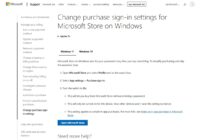 How to change purchase sign-in settings in Microsoft Store