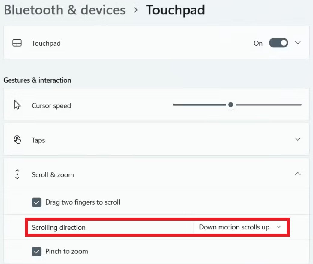 How to change scroll direction on Windows 11: a step-by-step guide
