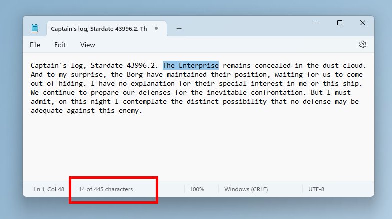 How to count words in Notepad?