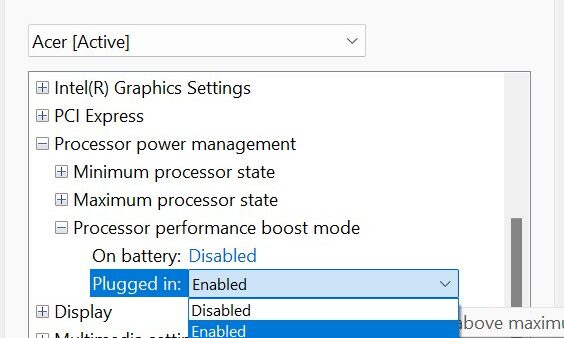 How to enable Processor Performance Boost Mode in Windows