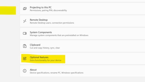 How to install Optional Features on Windows 11