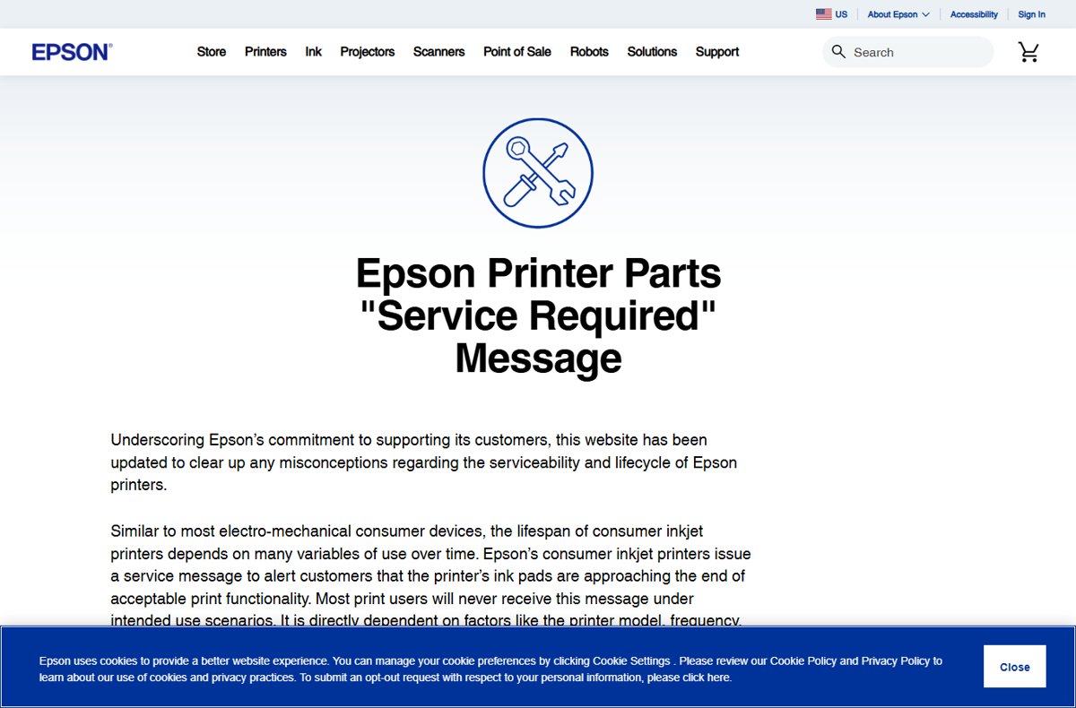 How to reset a printer ink pad counter and fix the Epson ink pad error