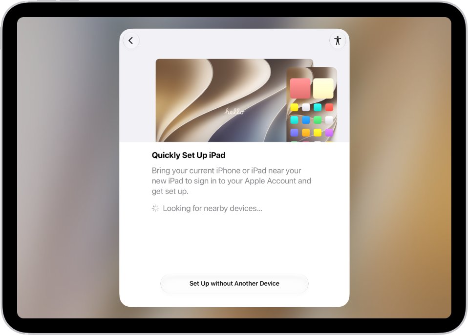 How to skip connecting to WiFi in initial setup on iPad