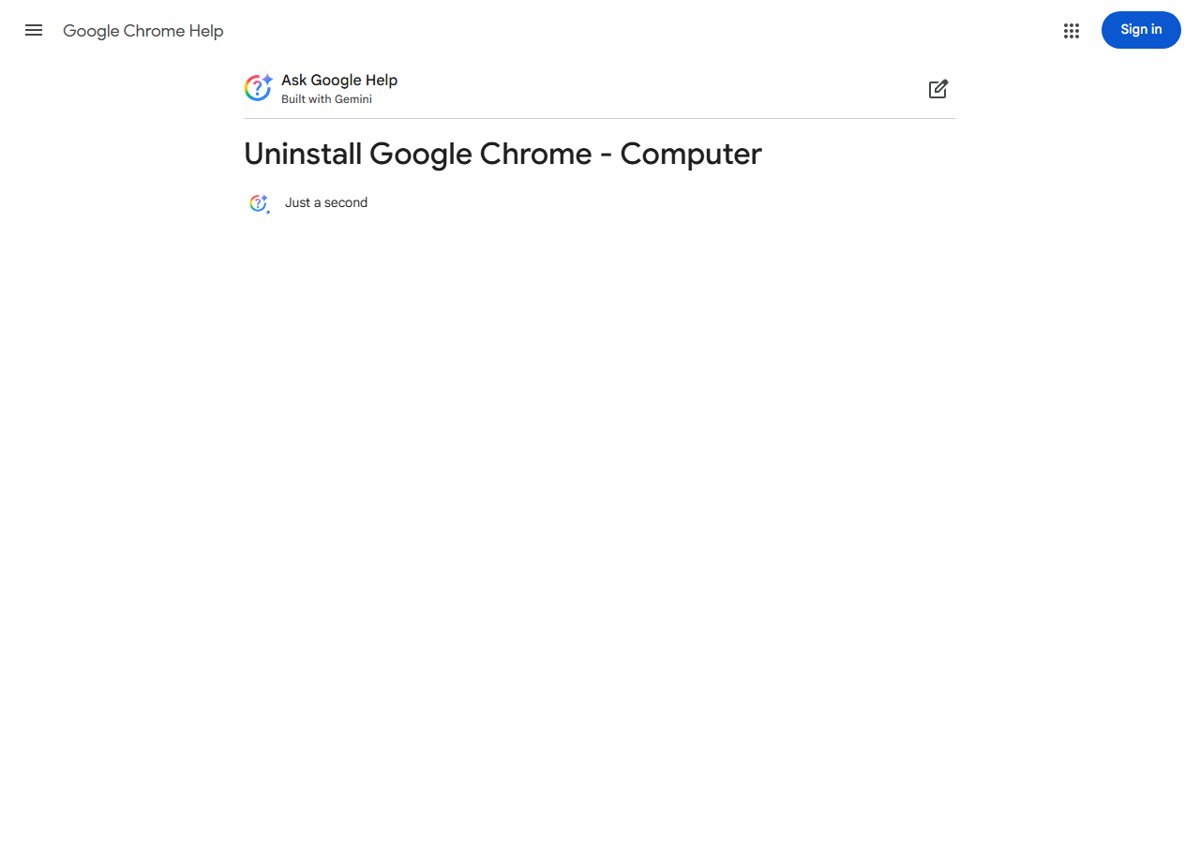How to uninstall Chrome in Windows 8 with Google's Uninstall Google Chrome help page