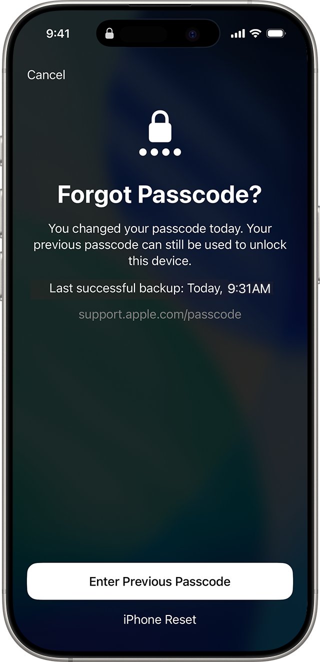 How to unlock iPhone with Enter Previous Passcode on the Forgot Passcode screen