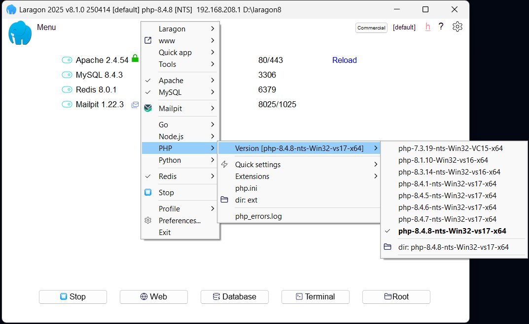 How to update PHP in Laragon and WampServer on Windows