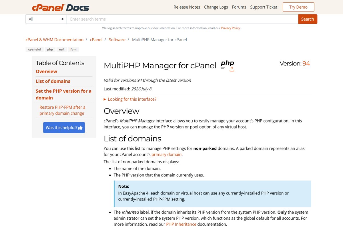 How to update PHP version in cPanel to patch CVE-2026-109618