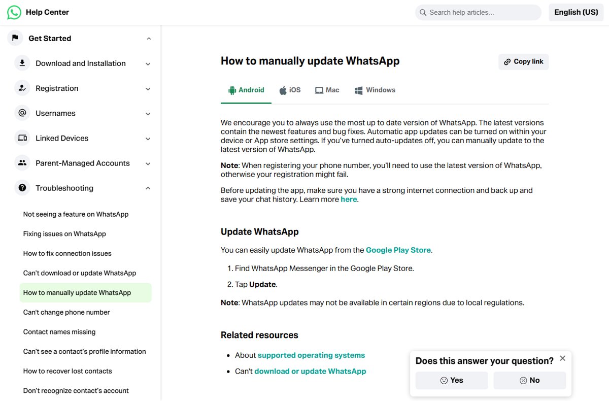 How to update WhatsApp manually to the latest version