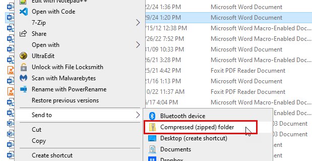 How to zip files with Send to and Compressed (zipped) folder