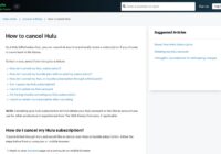 Hulu Help Center article titled How to cancel Hulu