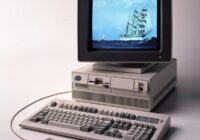 IBM Personal System/2 computer with colour monitor, keyboard and mouse