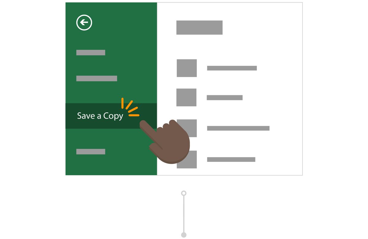 Illustration of a File menu with the Save a Copy command being selected