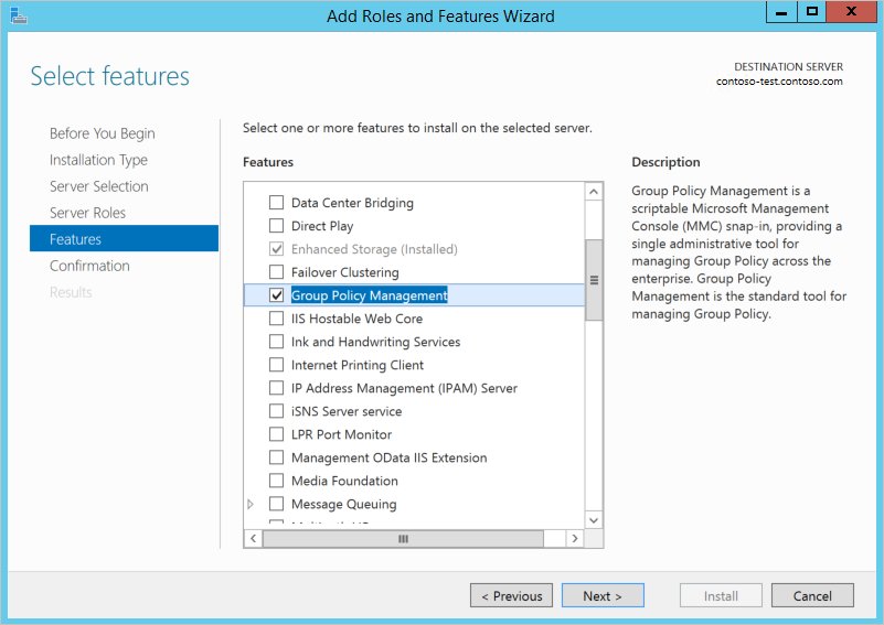 Install Group Policy Management on Windows Server through Add Roles and Features