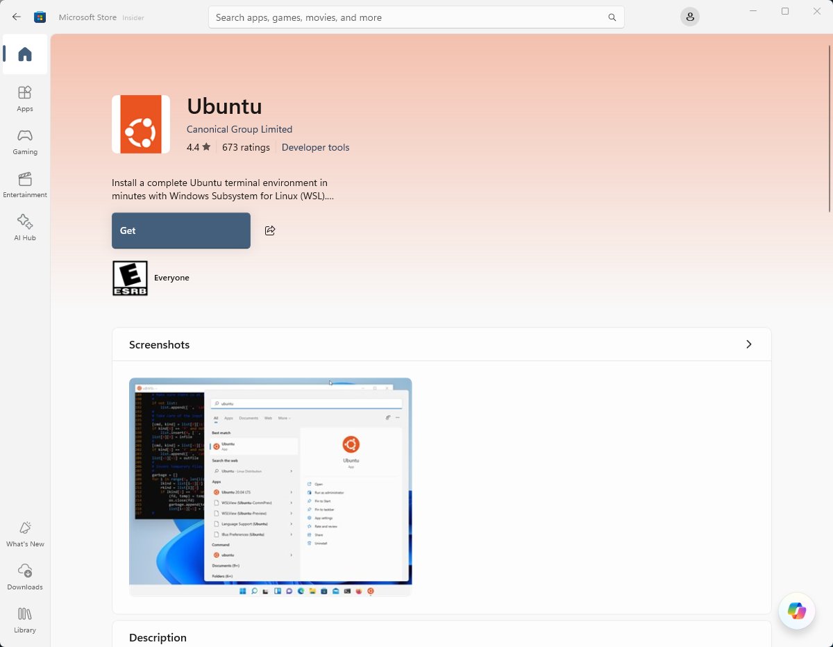 Install Linux distros on Windows from the Ubuntu Microsoft Store page