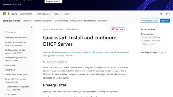 Install and configure DHCP Server on Windows Server