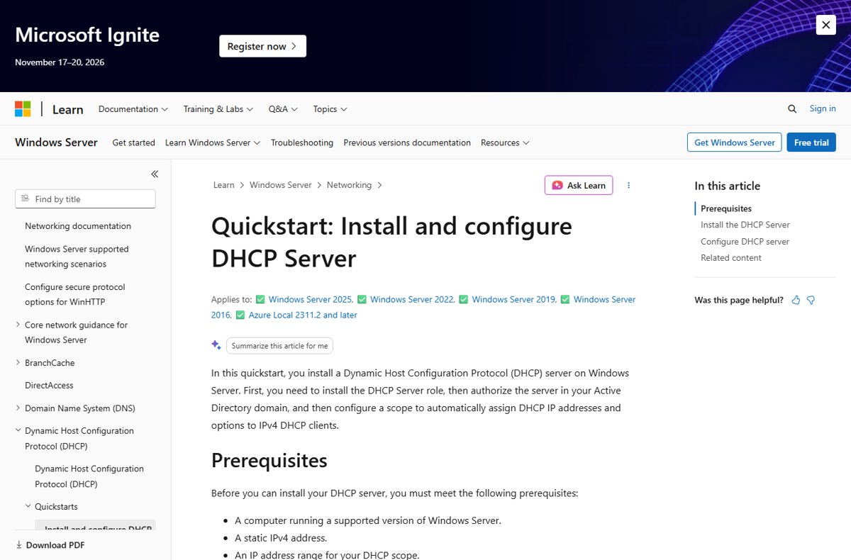 Install and configure DHCP Server on Windows Server