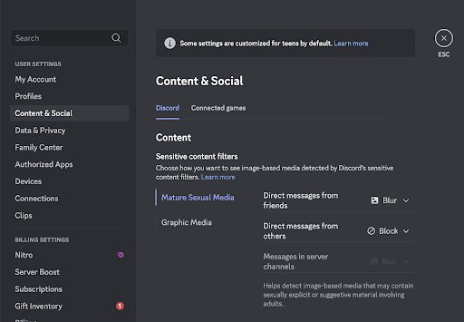 Is Discord safe for kids and teens: Content and Social settings