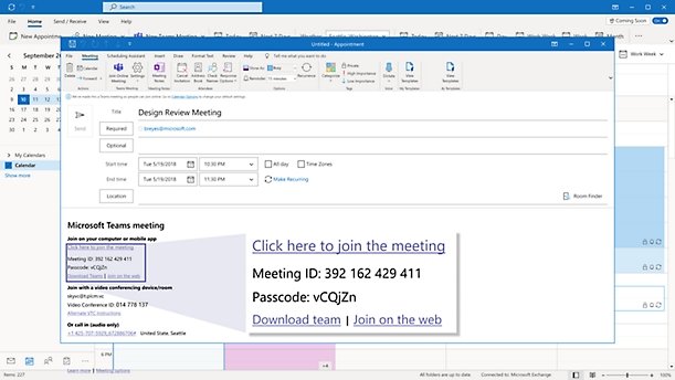 Join a Teams meeting from an Outlook calendar event with the join link