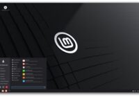 Linux Mint live session desktop with the application menu open