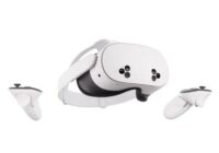 Meta Quest 3S headset in white with two Touch controllers