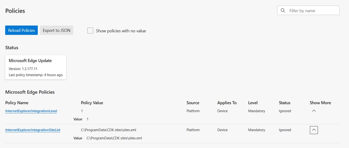 Microsoft Edge policy not applying: Ignored status on the edge://policy page