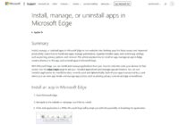 Microsoft Edge support page on installing a website as an app