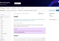 Microsoft Learn msdt command page with a note that MSDT is deprecated