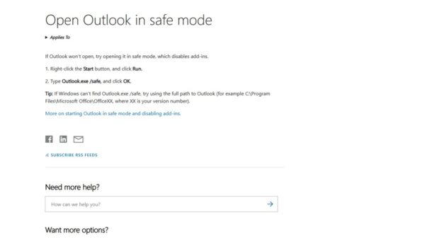 How to open Outlook in safe mode in Windows 11