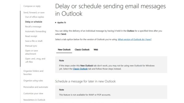 How to delay send in Outlook for all emails