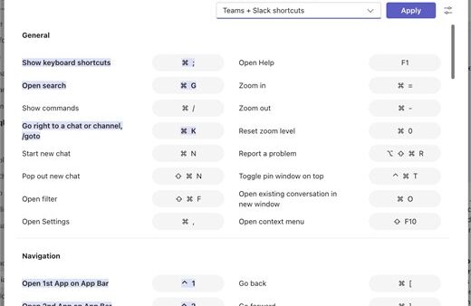 Microsoft Teams keyboard shortcuts