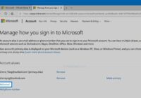 Microsoft account Manage how you sign in page listing account aliases with Add email