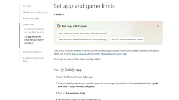 Set up Microsoft Family Safety