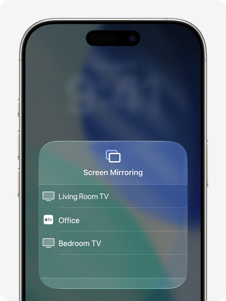 Mirror iPhone screen to Vizio TV from the Screen Mirroring list