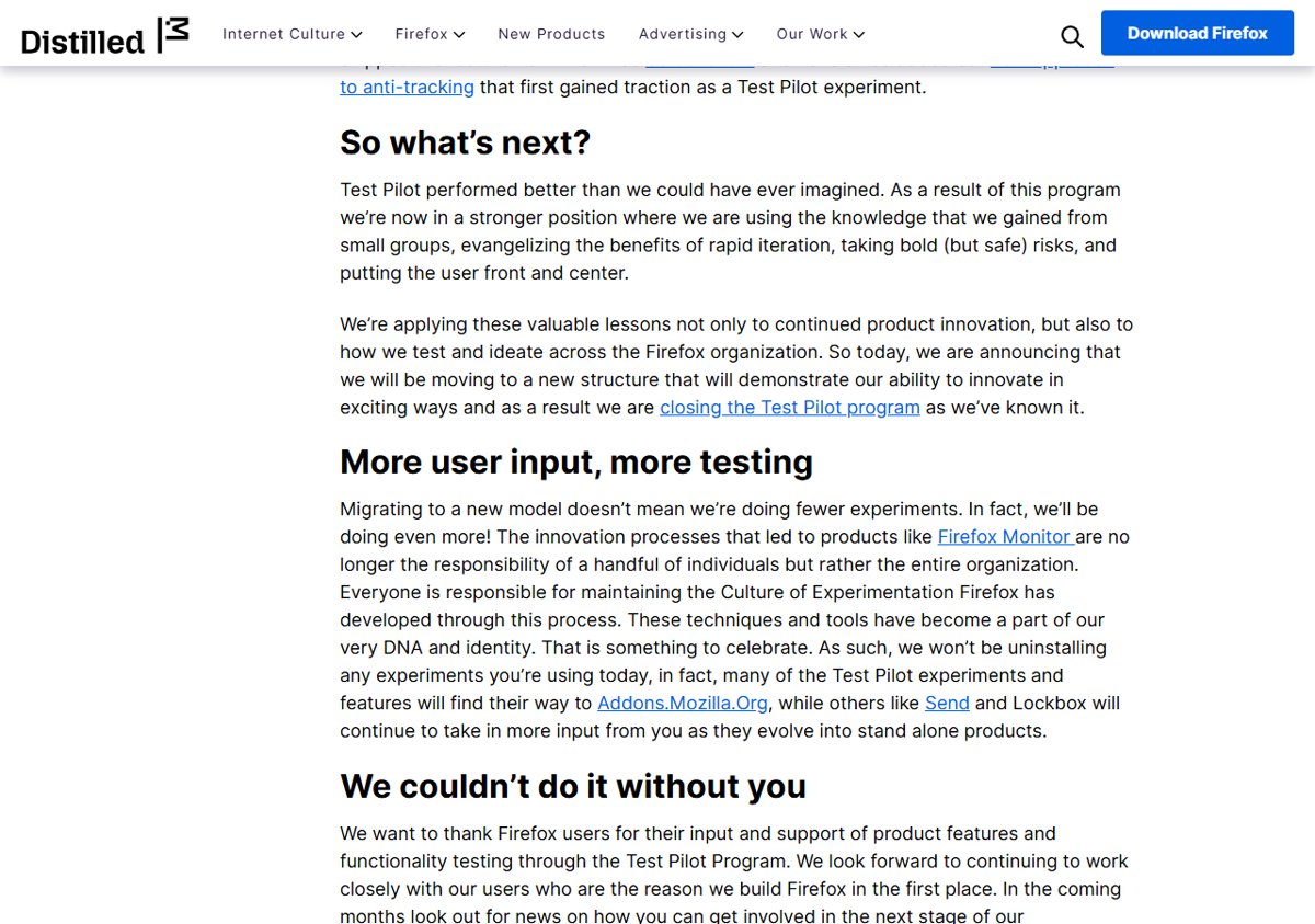 Mozilla to close Firefox Test Pilot program on January 22, 2019