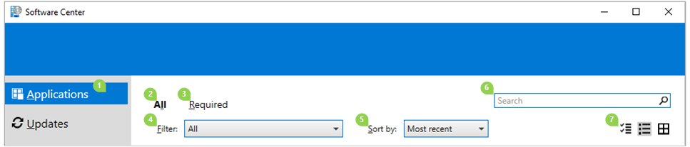 New Software Center Applications tab with All, Required, Filter and Search controls