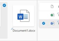 OneDrive files selected with check marks in tile and list views