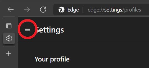 Open browser settings from the address bar with edge://settings in Edge