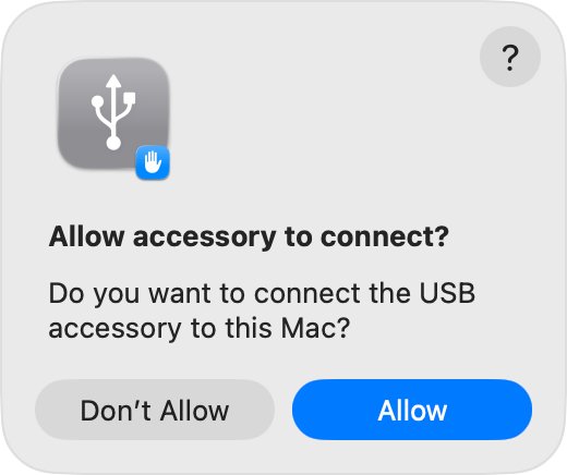 Open iPhone in Finder on Mac after allowing the USB accessory