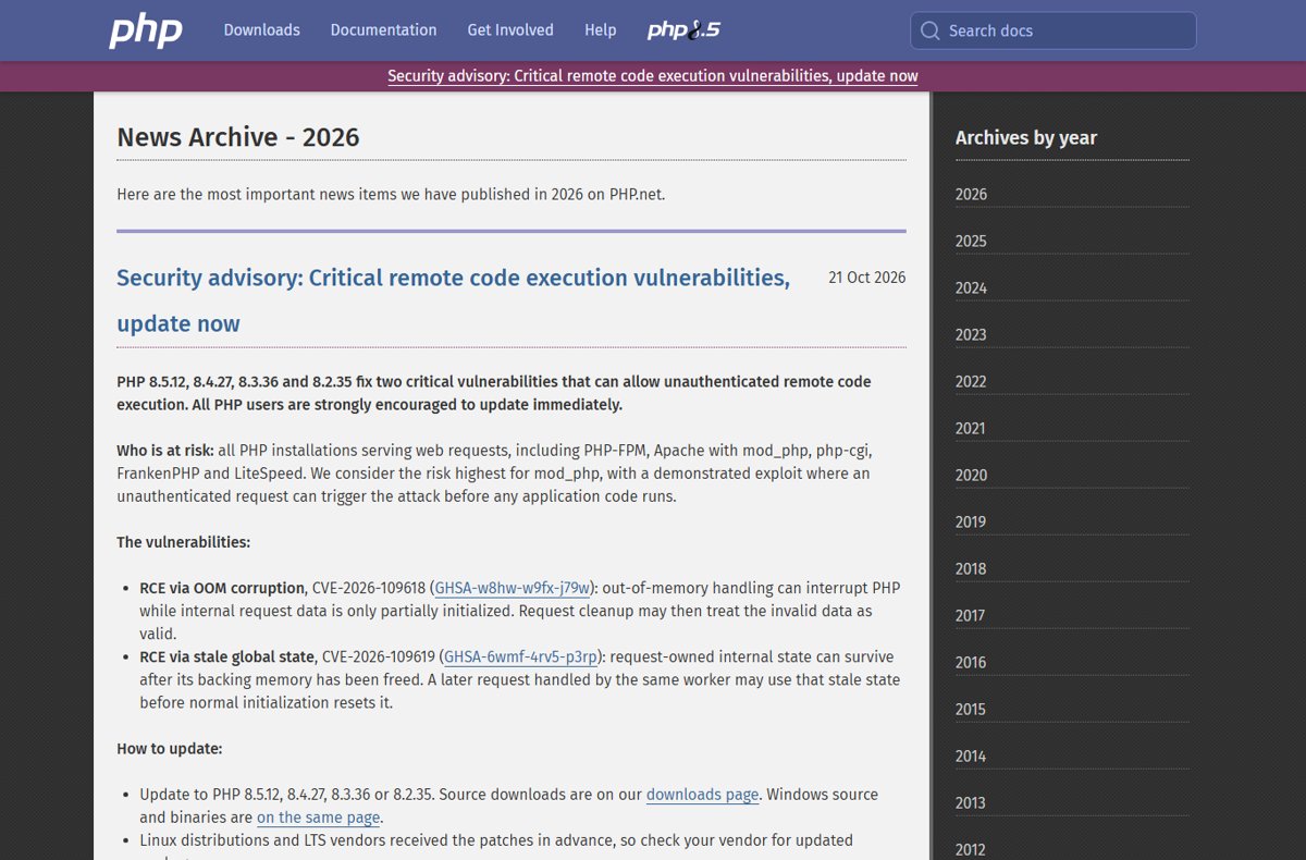PHP 8.3.36 and 8.2.35 download: security fixes and changes