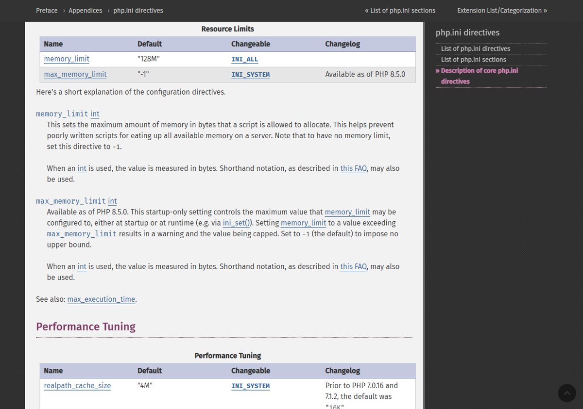 PHP vulnerability mitigation memory_limit directive in the php.ini manual