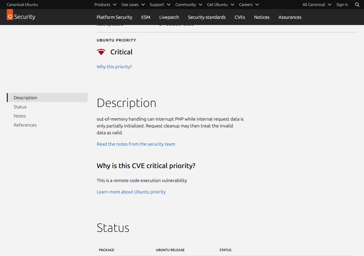 PHP2Shell Ubuntu 22.04 risk: CVE-2026-109618 rated Critical priority by Ubuntu