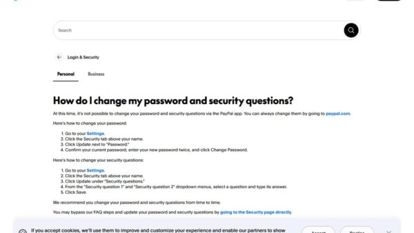 How to change or reset your PayPal password