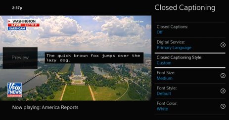 Peacock closed captions on Xfinity X1 versus the X1 Closed Captioning menu